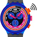 Swatch Swatch Big Bold Chrono Biosourced Pay! SB06N101-5300  SB06N101-5300 кварцевые мужские часы синий циферблат, браслет биоматериал — вид спереди