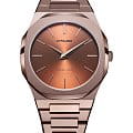 D1 Milano D1 Milano Ultra Thin UTBJ10  UTBJ10 кварцевые мужские часы коричневый циферблат, браслет нержавеющая сталь с pvd-покрытием — вид спереди