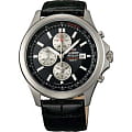 Orient Orient TT0T002B (FTT0T002B)  FTT0T002B  мужские часы  черный циферблат, браслет кожа + текстиль — вид спереди
