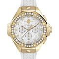 Philipp Plein Philipp Plein The Skull PWPSA0624  PWPSA0624 кварцевые женские часы  белый циферблат, браслет силикон — вид спереди