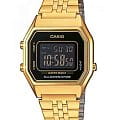 Casio Casio Vintage LA680WGA-1BDF (LA680WGA-1B)  LA680WGA-1B кварцевые женские часы черный циферблат, браслет сталь с ip покрытием — вид спереди