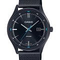 Casio Casio Collection MTP-E710MB-1AVDF (MTP-E710MB-1A)  MTP-E710MB-1A кварцевые мужские часы черный циферблат, браслет сталь с ip покрытием — вид спереди