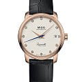 Mido Mido Baroncelli Heritage Lady M027.207.36.266.00  M0272073626600 механические женские часы бежевый циферблат, браслет кожаный — вид спереди