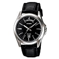 Casio Casio Collection MTP-1370L-1AVDF (MTP-1370L-1A)  MTP-1370L-1A кварцевые мужские часы черный циферблат, браслет кожаный — вид спереди