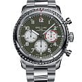 Breitling Breitling Aviator 8 B01 Chronograph 43 Curtiss Warhawk AB01192A1L1A1  AB01192A1L1A1 механические мужские часы зеленый циферблат, браслет нержавеющая сталь — вид спереди