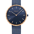 Obaku Obaku V252LXSLML  V252LXSLML кварцевые женские часы  синий циферблат, браслет сталь с ip покрытием — вид спереди