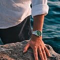Longines Longines Legend Diver L3.764.4.06.6 механические мужские часы часы, крупный план зеленый циферблат