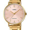 Casio Casio Collection LTP-VT01G-4B  LTP-VT01G-4B кварцевые женские часы розовый циферблат, браслет нержавеющая сталь с ip-покрытием — вид спереди
