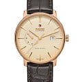 Rado Rado Coupole Classic Automatic Power Reserve R22879315 Classic R22879315 механические мужские часы  золотой циферблат, браслет кожаный — вид спереди