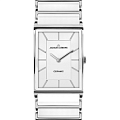 Jacques Lemans Jacques Lemans York 1-1594E  1-1594E кварцевые женские часы белый циферблат, браслет сталь + керамические вставки — вид спереди