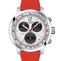 Tissot Tissot PRC 200 Chronograph T114.417.17.037.02 PRC 200 T1144171703702 кварцевые мужские часы  белый циферблат, браслет каучук — вид спереди