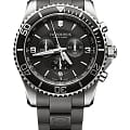 Victorinox Victorinox Maverick Chrono 241696  241696 кварцевые мужские часы черный циферблат, браслет каучук — вид спереди