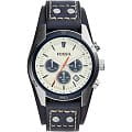 Fossil Fossil Bannon CH3051  CH3051 кварцевые мужские часы бежевый циферблат, браслет кожа + текстиль — вид спереди