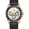 Hamilton Hamilton Jazzmaster Performer Auto Chrono H36626710  H36626710 механические мужские часы белый циферблат, браслет кожаный — вид спереди