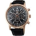 Orient Orient TV02002B (FTV02002B)  FTV02002B  мужские часы  черный циферблат, браслет кожа + текстиль — вид спереди