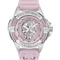 Philipp Plein Philipp Plein The Skull PWNAA1123  PWNAA1123 кварцевые женские часы розовый циферблат, браслет силикон — вид спереди