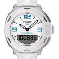 Tissot Tissot T-Race Touch T081.420.17.017.01 T Race T0814201701701 кварцевые мужские часы белый циферблат, браслет каучук — вид спереди
