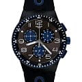 Swatch Swatch Chrono 42 Standard SUSB406  SUSB406 кварцевые мужские часы черный циферблат, браслет силикон — вид спереди