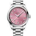 Omega Omega Seamaster Aqua Terra 220.10.34.20.10.003 Aqua Terra 22010342010003 механические женские часы  розовый циферблат, браслет нержавеющая сталь — вид спереди