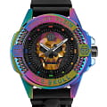 Philipp Plein Philipp Plein The Skull Carbon Fiber PWAAA2123  PWAAA2123 кварцевые мужские часы  черный циферблат, браслет силикон — вид спереди