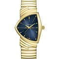 Hamilton Hamilton Ventura Quartz H24301141  H24301141 кварцевые мужские часы синий циферблат, браслет нержавеющая сталь с pvd-покрытием — вид спереди