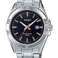Casio Casio Collection LTP-1308D-1A2  LTP-1308D-1A2 кварцевые женские часы черный циферблат, браслет нержавеющая сталь — вид спереди
