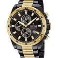Festina Festina Chrono Sport F20563/1  F20563/1 кварцевые мужские часы  черный циферблат, браслет сталь c pvd покрытием — вид спереди