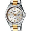 Casio Casio Collection LTP-1302SG-7A  LTP-1302SG-7A кварцевые женские часы бирюзовый циферблат, браслет нержавеющая сталь с ip-покрытием — вид спереди