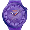 Swatch Swatch Big Bold Biosourced Lacquered SB05V103  SB05V103 кварцевые мужские часы  фиолетовый циферблат, браслет биоматериал — вид спереди